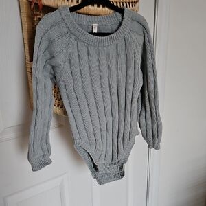 Baby Blue Knit Kids Romper